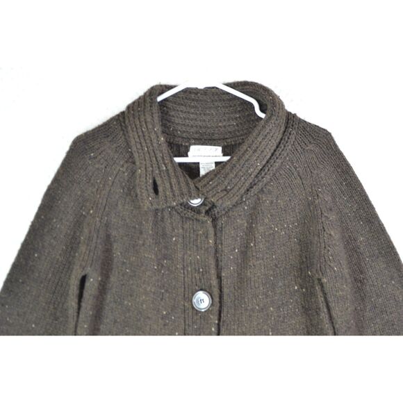Max Studio MSSP Women's Medium Brown Lambswool Long Cardigan Sweater - Picture 2 of 13
